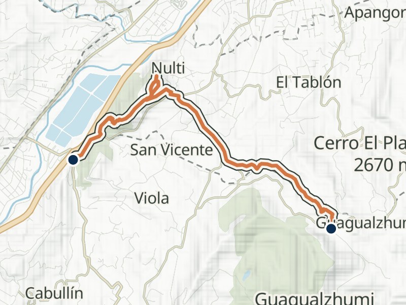 Mapa de relieve de Guagualzhumi - cerro Jalshi