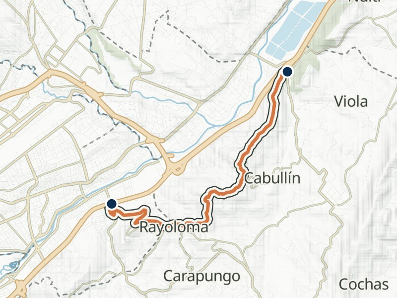 Mapa de relieve de Ucubamba – Cerro Cabullín - Rayoloma