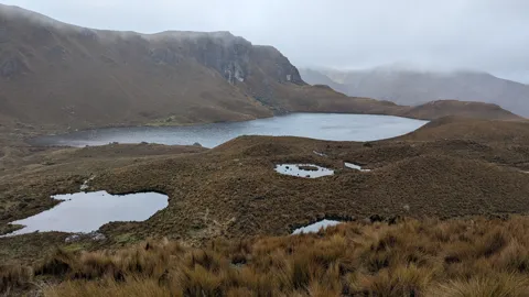 Pequeñas lagunas en una amplia cuenca de montaña