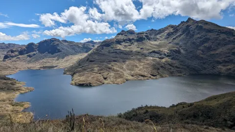 Mamamag bajo cumbres escarpadas.