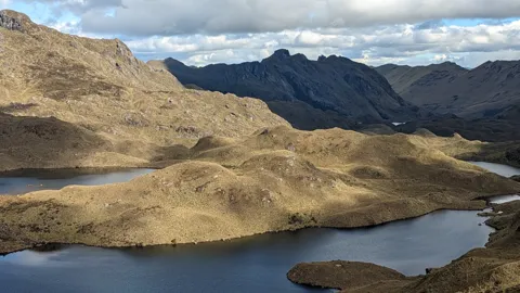 Lagunas de Cuchichaspana desde una ladera.